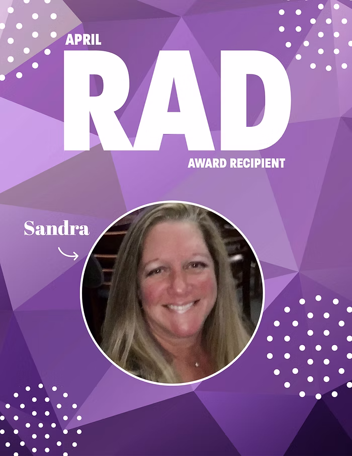 April RAD winner - Sandra